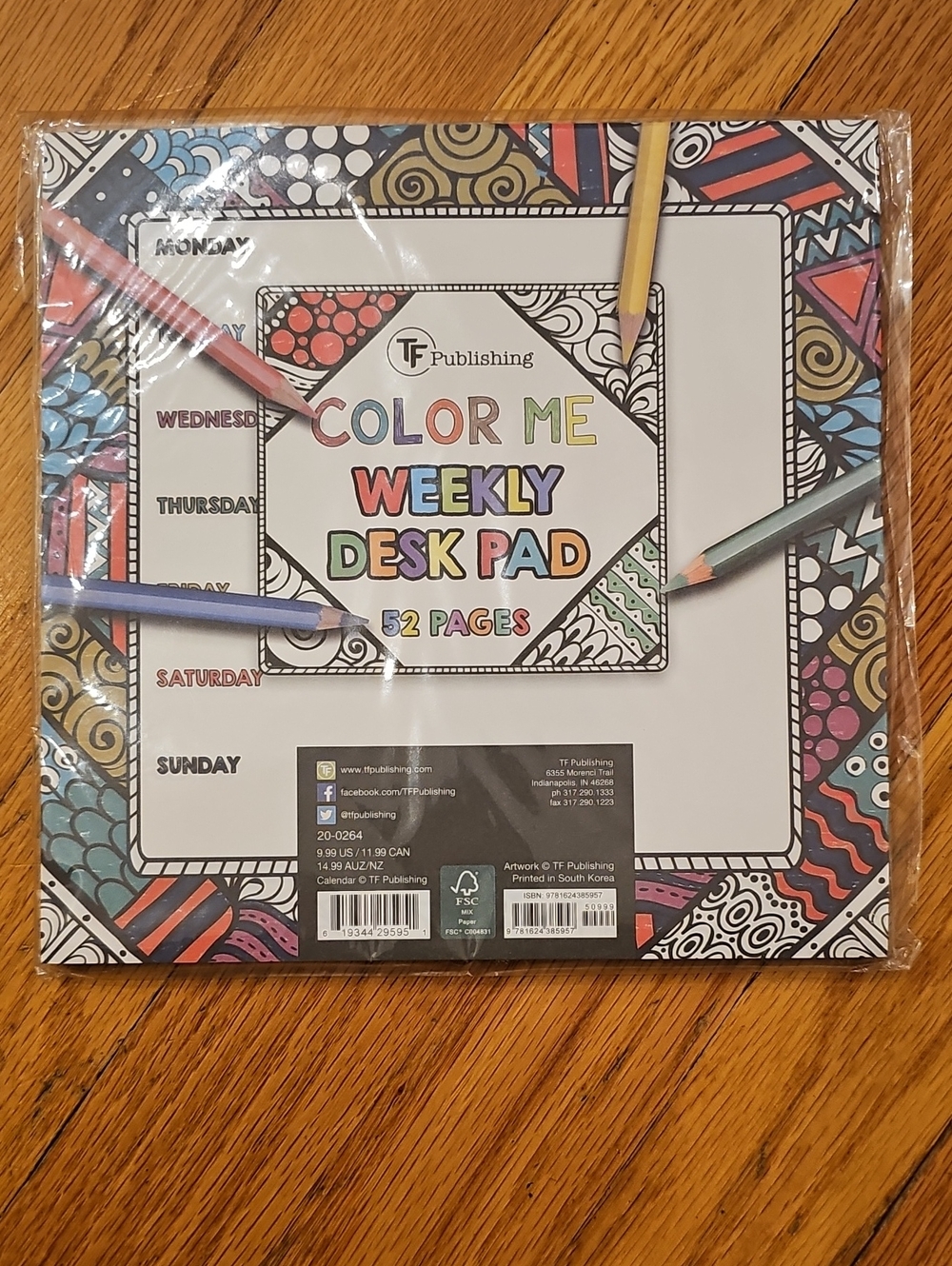 TF Publishing Color Me Weekly Desk Pad - Multicolor